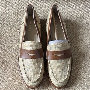 J. McLaughlin Cream and Brown Women’s Slip-Ons